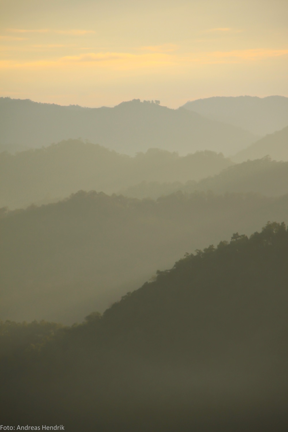 Thailand Landscape mountains ins the sunset